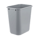 Commercial Rectangle Plastic Waste Basket, 26.6 Litre, Grey