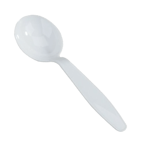 PrimeSource White Plastic Soup Spoon, 1000/cs
