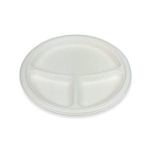 Compostable Bagasse 3-Compartment Plate (10
