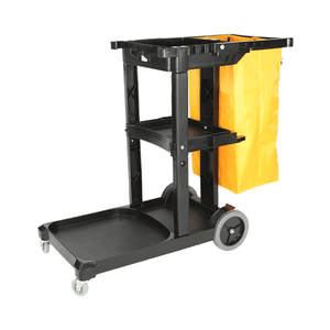 Heavy-Duty Three Shelf Janitor Cart
