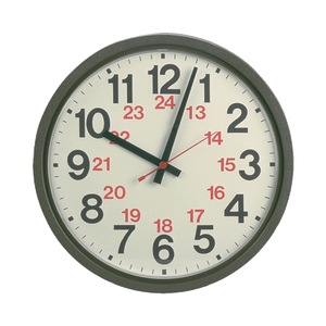 24-Hour Wall Clock Quartz Monitor, Black
